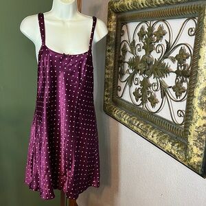 White Orchid Purple Polka Dot Chemise